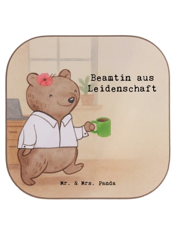 Mr. & Mrs. Panda Glasuntersetzer Beamtin Leidenschaft Design mit... in Weiß