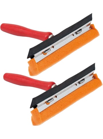 Novaliv Novaliv 2X Scheibenabzieher Auto 21 cm Holzgriff 16 cm mit Abziehlippe in Rot