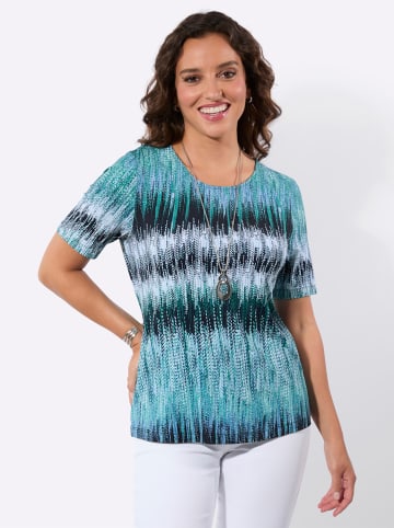 WITT WEIDEN Kurzarmshirt in mint-marine-bedruckt