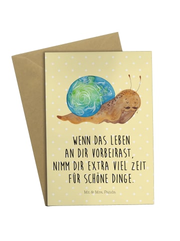 Mr. & Mrs. Panda babykarte Schnecke Sir mit Spruch in Gelb Pastell
