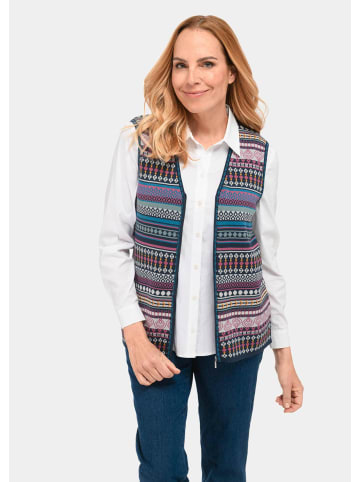 GOLDNER Weste Jacquardstrickweste mit farbenfrohem Ringelmuster in bunt / gemustert