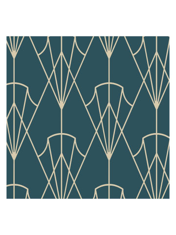 WALLPAPERS4BEGINNERS Tapete Art Deko in Blau - (W) 200 × (L) 280 cm