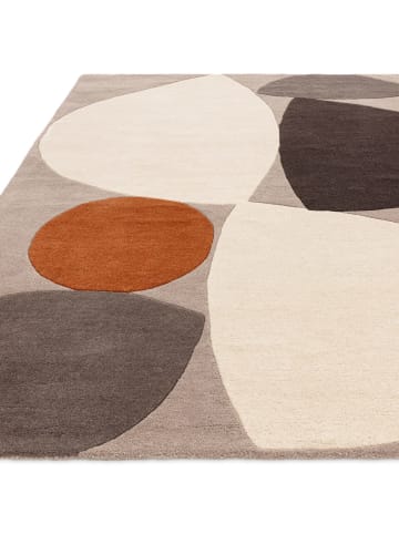 KADIMA DESIGN Teppich Wolle Handgetuftet, Abstrakt Bunt - Grau/Beige/Terrakotta