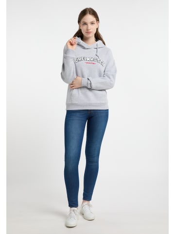 DreiMaster Damen Kapuzenpullover in Hellgrau Melange