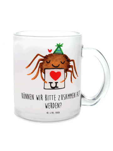 Mr. & Mrs. Panda Tasse Spinne Agathe Brief mit Spruch in Transparent