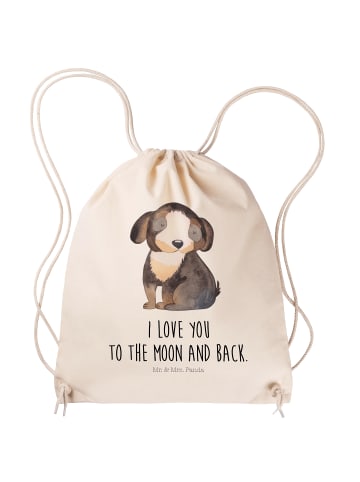 Mr. & Mrs. Panda Sportbeutel Hund Entspannen mit Spruch in Creme