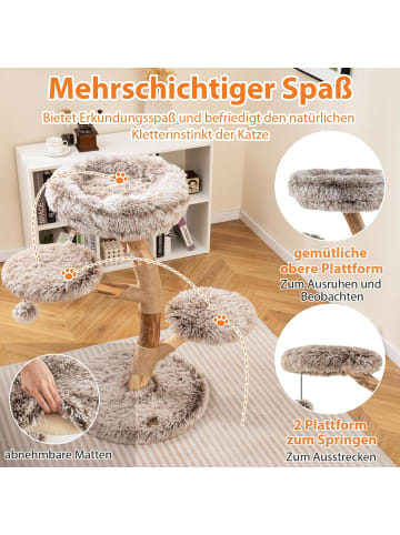 COSTWAY 90cm Kratzbaum Holz in Braun