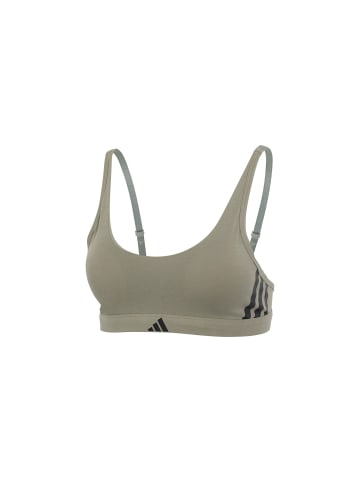adidas Bustier Athletic Motion Basics Cotton Triple Stripes in silver pebble