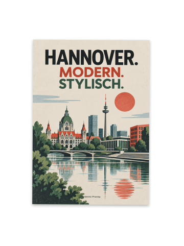 Postkarte Stadtbild modern Design mit Spruch in Weiß