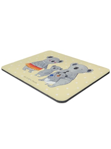 Mr. & Mrs. Panda Mousepad Koala Familie ohne Spruch in Gelb Pastell