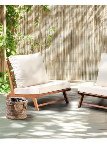 Beliani Sessel MICCIANO in Braun/Weiß - (W) 70 x (H) 71 x (L) 91 cm