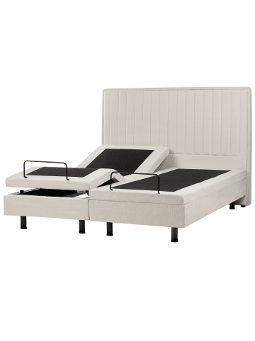 Beliani Doppelbett DUKE II in Beige - (W) 160 x (H) 120 x (L) 216 cm