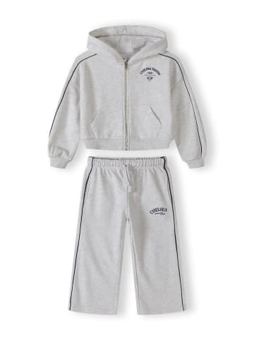 Minoti 2-tlg Langarmshirt & Hose 30FLEECE166 in graumeliert