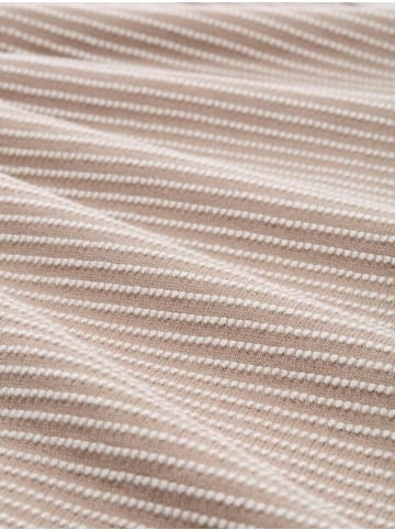 Tom Tailor Pullover in soft taupe bubble knit stripe