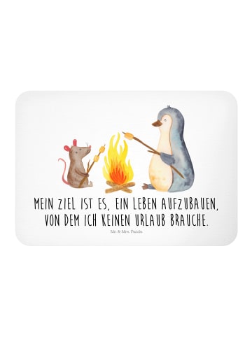 Mr. & Mrs. Panda magnet Pinguin Lagerfeuer mit Spruch in Weiß