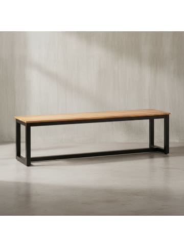 KADIMA DESIGN Esszimmerbank 160x40x45 cm Massivholz Metall Loft-Style,