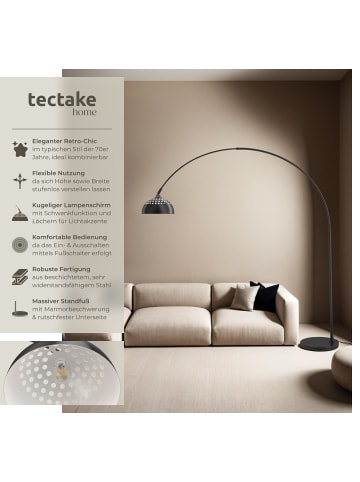 tectake Bogenleuchte Arcus höhenverstellbar 187 - 206 cm, schwarz