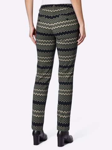 Heine Jeans in schwarz-khaki-bedruckt