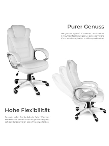 tectake Bürostuhl, dicke Polsterung mit Kunstlederbezug, ergonomische Form