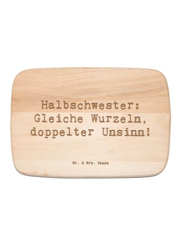 Mr. & Mrs. Panda Holzbrettchen Spruch Halbschwester Unsinn mit S... in Transparent