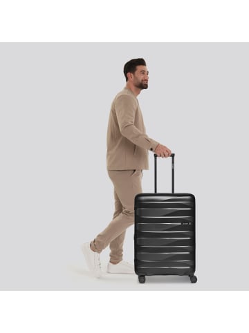 Bergpfeil Travel 4-Rollen Trolley M 66 cm mit Dehnfalte black night metallic