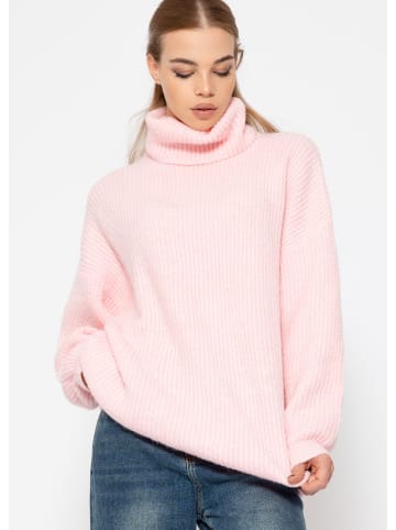 SASSYCLASSY Oversize Rollkragenpullover in Rosa