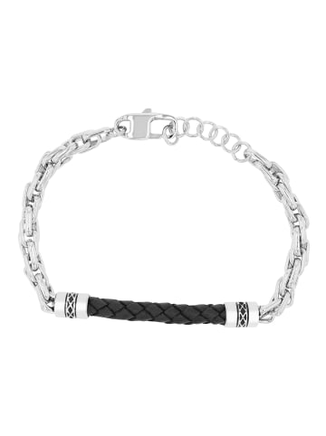 Adeliás Herren Armband aus Edelstahl 21+3 cm in schwarz