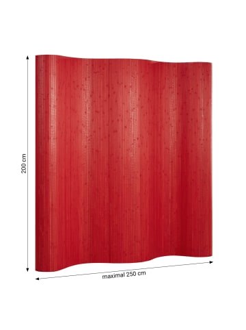 Homestyle4u Paravent Raumteiler in Rot 250x200 cm