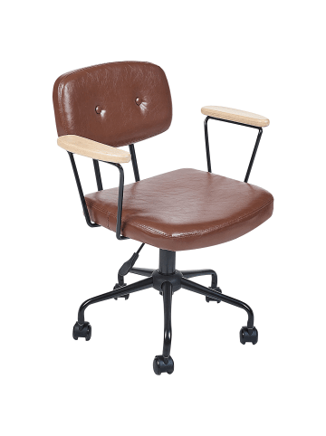 Beliani Bürostuhl ALGERITA in Braun - (W) 62 x (H) 77 x (L) 62 cm