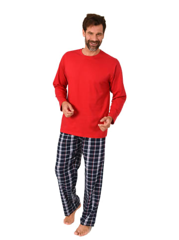 NORMANN Schlafanzug lang Pyjama FlanellHose Karo - 88209 in rot1