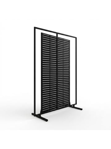 relaxdays Sichtschutz "Lamellen" in Schwarz - (B)110 x (H)183 x (T)50 cm