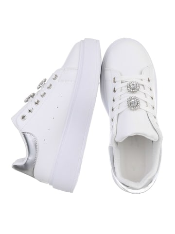 Ital-Design Freizeitschuh in Weiß und Silber