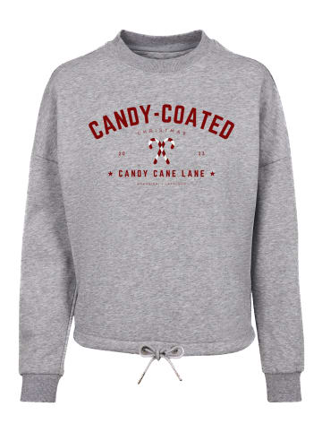 F4NT4STIC Oversize Sweatshirt Weihnachten Candy Coated Christmas in grau meliert