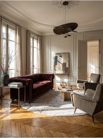 KADIMA DESIGN Teppich rund Abstrakt pflegeleicht Wohnzimmer Schlafzimmer Flur in Grau