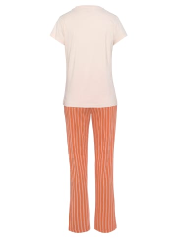 VIVANCE DREAMS Pyjama in orange-gestreift