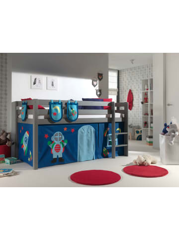 58 aufm Kessel KINDERBETT Karolina 210x114x106 Massivholz Grau Textilset Astro 3