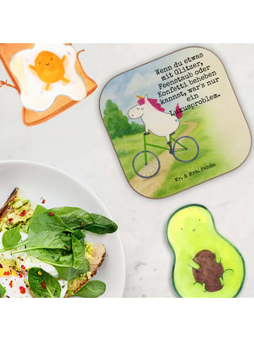 Mr. & Mrs. Panda Design Untersetzer Einhorn Radfahrer Design mit... in Weiß