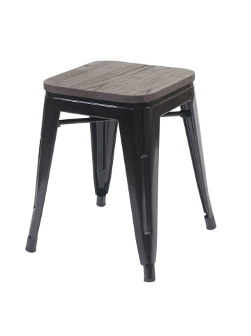 MCW 2er-Set Hocker A73 im Industriedesign stapelbar, Schwarz