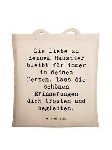 Mr. & Mrs. Panda Schultasche Spruch Trauerbewältigung Haustierve... in Creme