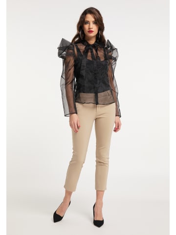 faina Damen Organza Bluse in Schwarz