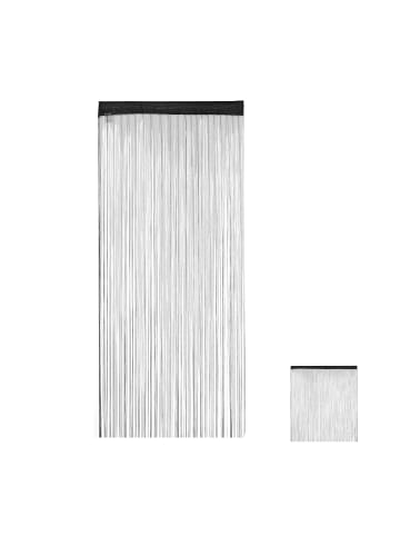 relaxdays 2x Fadenvorhang in Schwarz - (L)245 x (B)90 cm