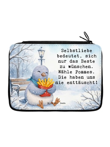 Mr. & Mrs. Panda Federmäppchen Taube Winter Pommes Design mit Sp... in Weiß