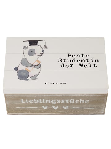 Mr. & Mrs. Panda Aufbewahrungsbox Pinguin Beste Studentin der We... in Weiß