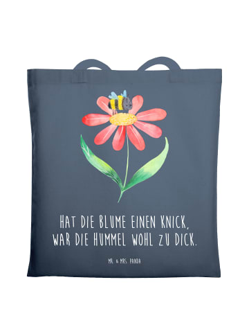 Mr. & Mrs. Panda Shopping Tasche Hummel Blume mit Spruch in Indigo Blue
