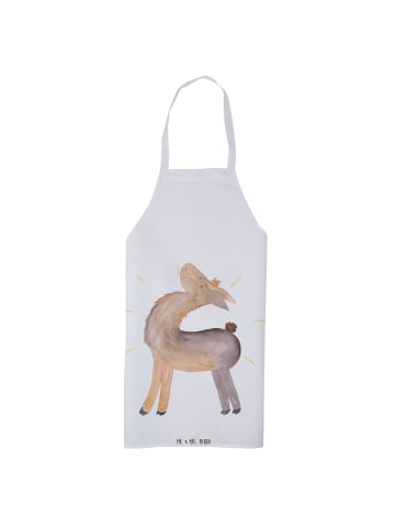 Mr. & Mrs. Panda Schürze Lama Stolz ohne Spruch in Weiß