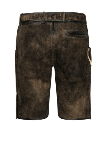 Nübler Lederhose kurz Martin in Dunkelbraun
