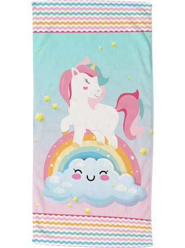 Good Morning Velours-Frottier Strandtuch in bunt