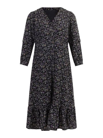 Albee Women Midikleid Mit Blumenprint in Schwarz Mehrfarbig