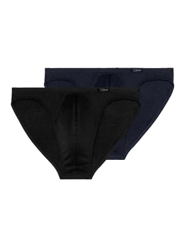 HOM Slip / Unterhose Premium Cotton in Schwarz / blau