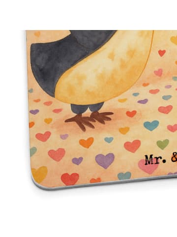 Mr. & Mrs. Panda Tischuntersetzer Pinguin Liebe Design ohne Spruch in Weiß